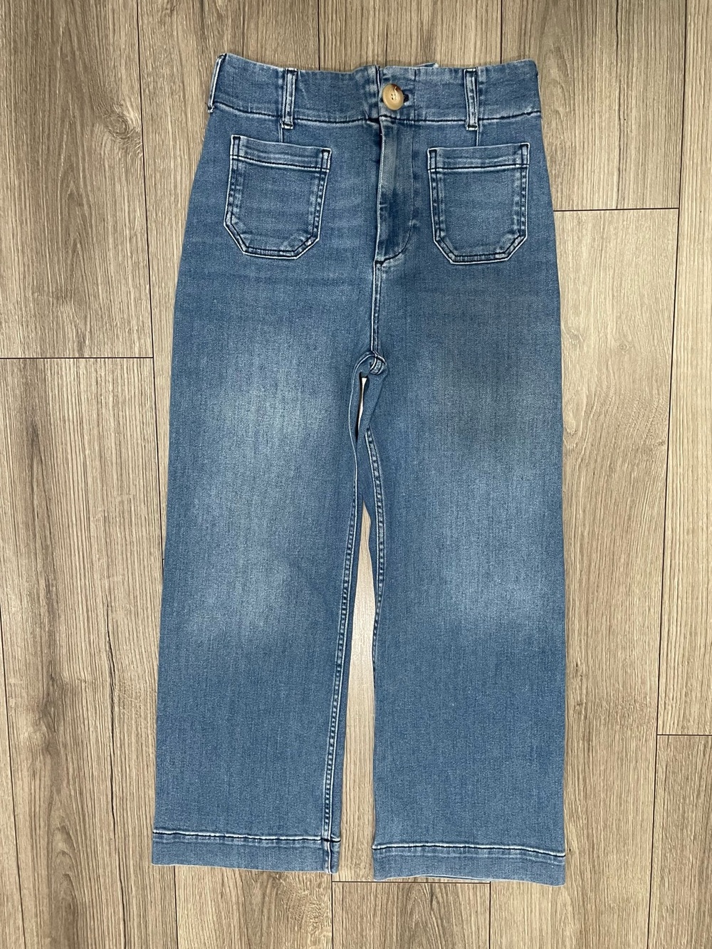 Anthropologie Maeve the Colette Denim cropped Wide leg jeans Size 26